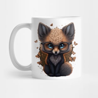 Sweet cute cartoon fox with glasses Mug